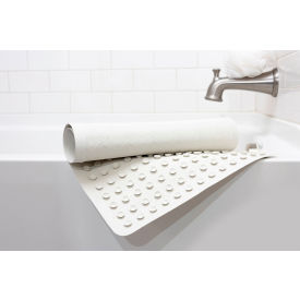 Large Rubber Bath Mat, 16" x 28", White