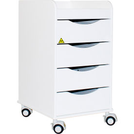 MRI Compact Cart with 4 Drawers, 17-1/2"L x 14-1/4"W x 26"H