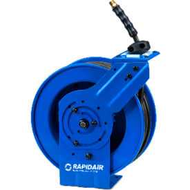 Single Arm Hose Reel, Rubber Air Hose, 1/4" x 50'L, 300 PSI