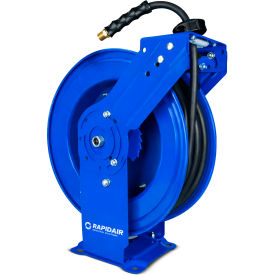 Dual Arm Hose Reel, Rubber Air Hose, 3/8" x 50'L Hose, 300 PSI