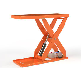 XL Powered Single Scissor Lift Table, Hand Control, 64" x 24", 2000 lb Capacity