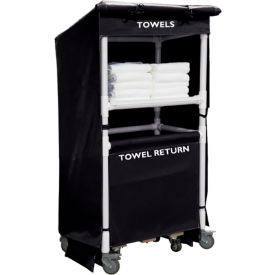 42" Towel Station, PVC, 1 Shelf, Black