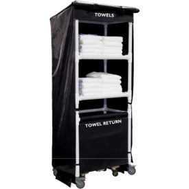 42" Towel Station, PVC, 2 Shelf, Black