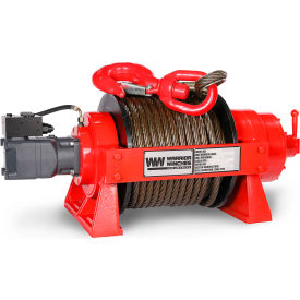 Industrial Hydraulic Winch with Steel Cable, 33000 lb. Capacity