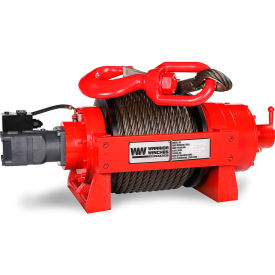 JR Industrial Hydraulic Winch with Steel Cable, 44000 lb. Capacity