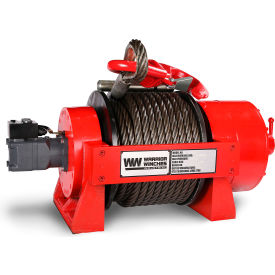 JR Industrial Hydraulic Winch with Steel Cable, 66000 lb Capacity