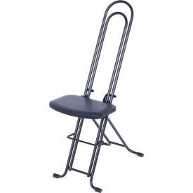 Steel Height Ergonomic Worker Chair, 18"-31-7/8" Seat Height, Black
