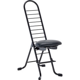 Steel Height Ergonomic Worker Chair, 14-1/2" - 35-1/2" Seat Height, Black