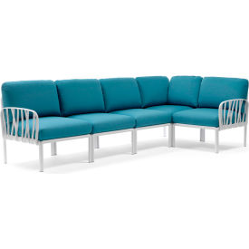 Komodo 5 Modular Sofa with Adriatic Sunbrella Cushions, Bianco