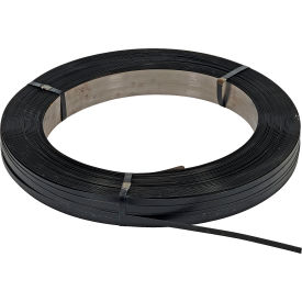 Steel Strapping, 1/2"W x 2940'L x 0.02" Thick, 16" x 3" Core, Black