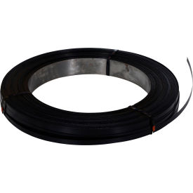 Steel Strapping, 5/8"W x 2360'L x 0.02" Thick, 16" x 3" Core, Black