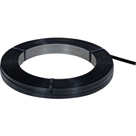 Steel Strapping, 3/4"W x 1960'L x 0.02" Thick, 16" x 3" Core, Black
