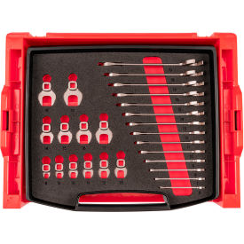 26 Piece 6mm to 19mm Angle Head and Crowfoot Wrench Set, Silver
