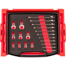 20 Piece 1/4'' to 3/4'' Angle Head and Crowfoot Wrench Set, Silver