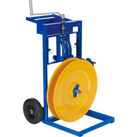 Steel Vertical & Horizontal Strapping Cart, 30-11/16"L x 26-9/16"W x 48-1/8"H, Blue