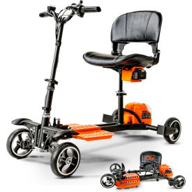 4-Wheel Mobility Scooter, 15"W Seat, 330 lb. Capacity, Black/Orange