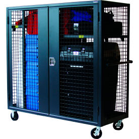 Election Security Cart with Cubbies, 2000 lb. Cap., 72"L x 28"W x 72"H, Gray