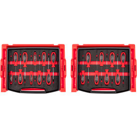 18 Piece Phillips, Slotted, Torx & Square Screwdriver Set with Open Top Drawer & Rack