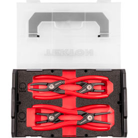 4 Piece 7 Inch Internal & External Retaining Ring Pliers Set with Mini Stacking Tool Box