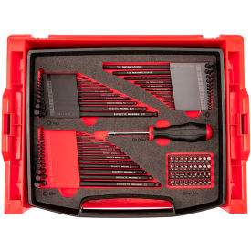 78 Piece L-Key and Bit Driver Set with Open Top Drawer & Rack