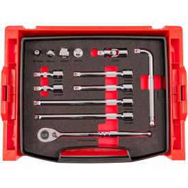 1/2" Drive Tools and Accessory Set with Open Top Drawer and Rack, 13 Piece