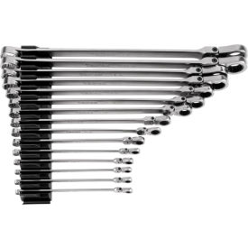 Head Ratcheting Box End Wrench Set, 12 Point, 1/4" to 1", 6 to 24 mm Opening