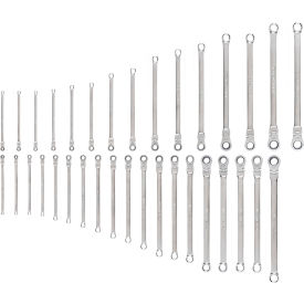 Head Ratcheting Box End Wrench Set, 12 Point, 1/4'' to 1'', 6 to 24 mm Opening