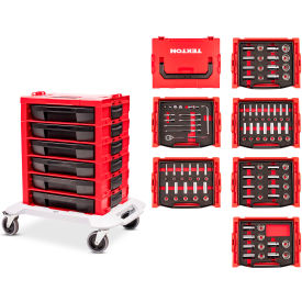 1/2" Drive Deep 6-Point Socket & Ratchet Set in Modular Tool Cart, 109-Piece