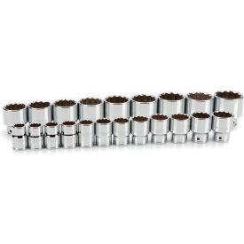 3/4'' Drive Shallow 12-Point Socket Set, 21 Pieces