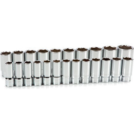 3/4" Drive Deep 6 Point Socket Set, 23 Piece