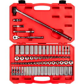 3/8" Drive Shallow & Deep 6-Point Socket & Ratchet Set with Case, 73-Piece