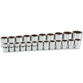 3/4" Drive Shallow 12 Point Socket Set, 23 Piece