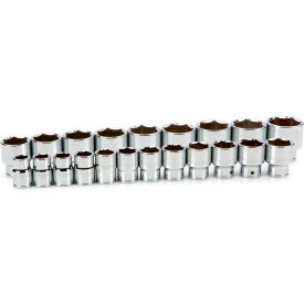 3/4'' Drive Shallow 6-Point Socket Set, 21 Pieces