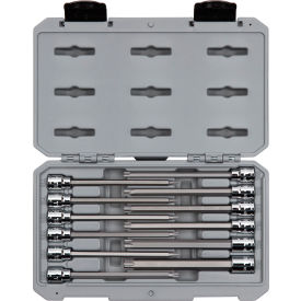 3/8'' Drive Long Torx Bit Socket Set with Case, 12 Pieces