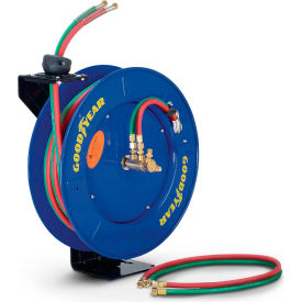 Oxygen Acetylene Welding Hose Reel, 1/4" x 50' Twin Hoses, 300 PSI