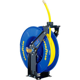Industrial Retractable Air Hose Dual Arm Reel, 3/8" x 50'L Hose, 300 PSI
