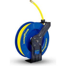 Retractable Air Hose Single Arm Reel, 1/2" x 65'L Hose, 300 PSI