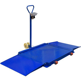 Steel Portable Diamond Plate Scale, 78-3/4"L X 60"W, 3000 lb. Capacity, Steel, Blue