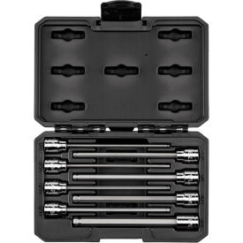 3/8'' Drive Long Ball End Hex Bit Socket Set with Case, 8 Pieces