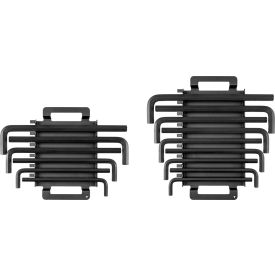 15 Piece Flat End Hex L-Key Set with Racks, 7/16"-3/4", 11MM-19MM