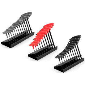 34 Piece Flat End Hex & Star T-Handle Key Set with Stands, 5/64"-3/8", 2MM-10MM