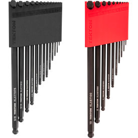 23 Piece Short Arm Ball End Hex L-Key Set with Holders, 0.050"-3/8", 1.3MM-10MM