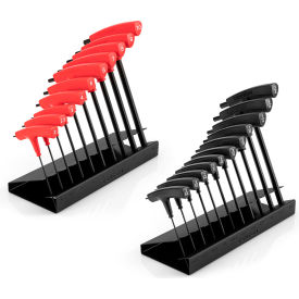 21 Piece Flat End Hex T-Handle Key Set with Stand, 5/64"-3/8", 2MM-10MM