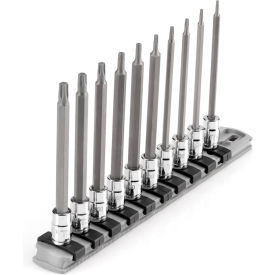 1/4'' Drive Long Torx Bit Socket Set with Rail, 10 Pieces