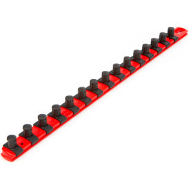 1/2'' Drive x 18 Inch Socket Rail, 15 Clips, Red