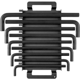 9 Piece Flat End Hex L-Key Set with Rack, 11MM-19MM
