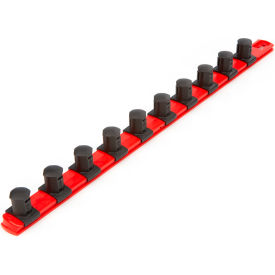 3/4'' Drive x 18 Inch Socket Rail, 10 Clips, Red