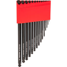 15 Piece Ball End Hex L-Key Set with Holder, 1.3MM-10MM