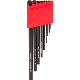10 Piece Flat End Hex L-Key Set with Holder, 1.3MM-10MM, Common Sizes