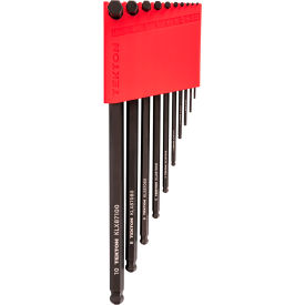 10 Piece Short Arm Ball End Hex L-Key Set with Holder, 1.3MM-10MM Common Sizes